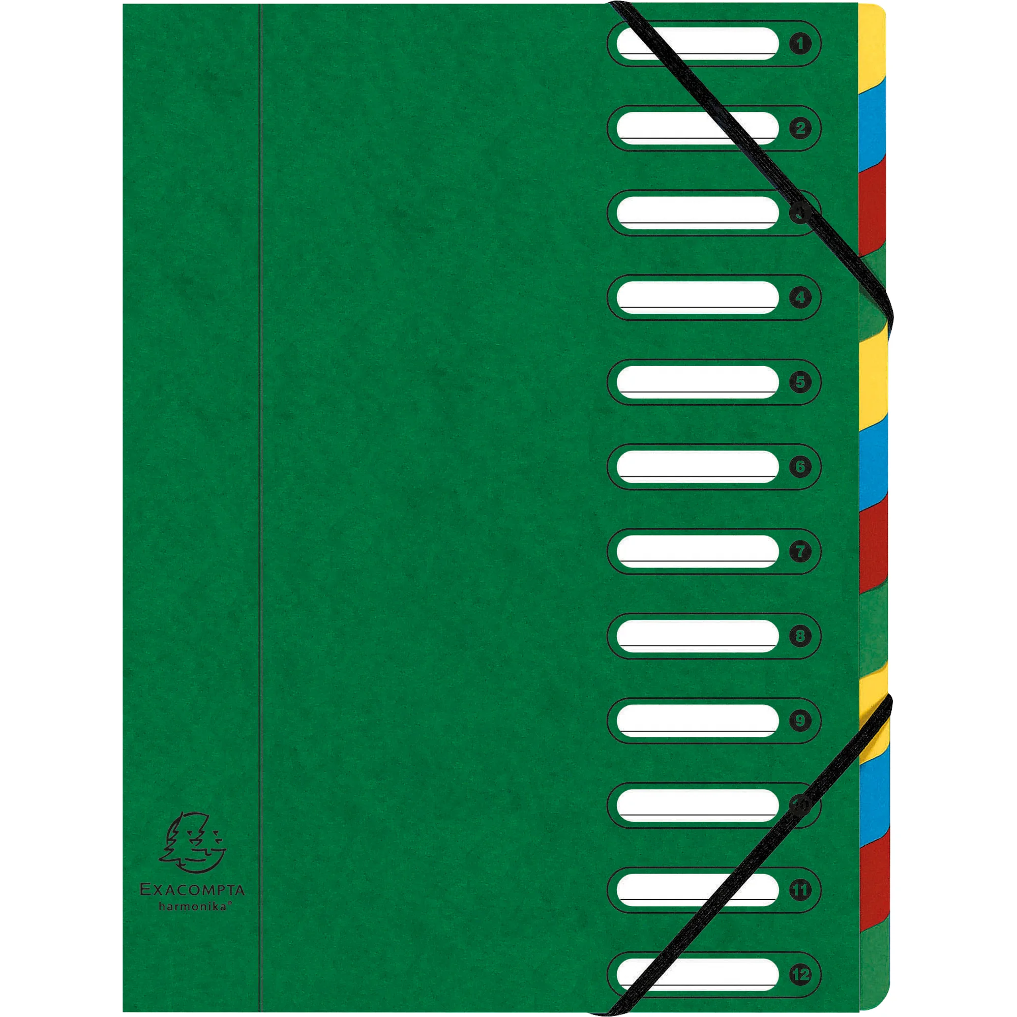 EXACOMPTA Ordnungsmappe, DIN A4, Karton, 12 Fächer, grün (EAN: 3130630551232)