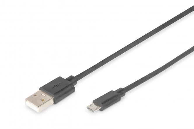 DIGITUS USB 2.0 Anschlusskabel, USB-A - Micro USB-B, 1,8 m (EAN: 4016032383680)