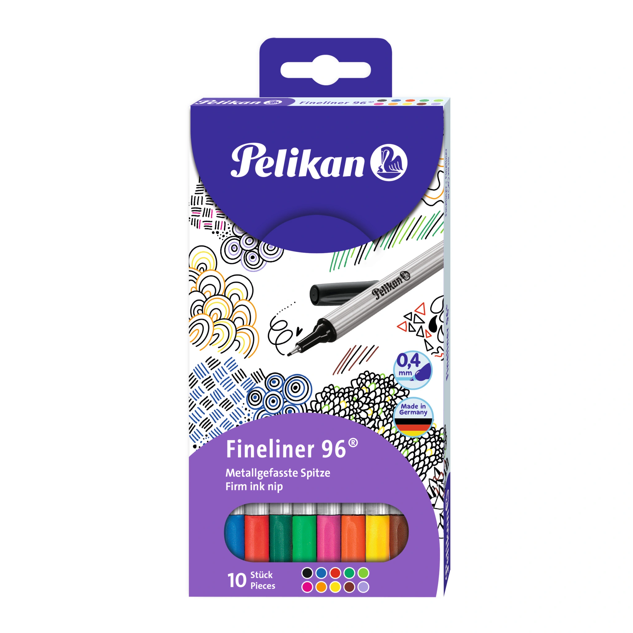 Pelikan Fineliner 96, 10er Etui, Strichstärke: 0,4 mm (EAN: 4012700940674)