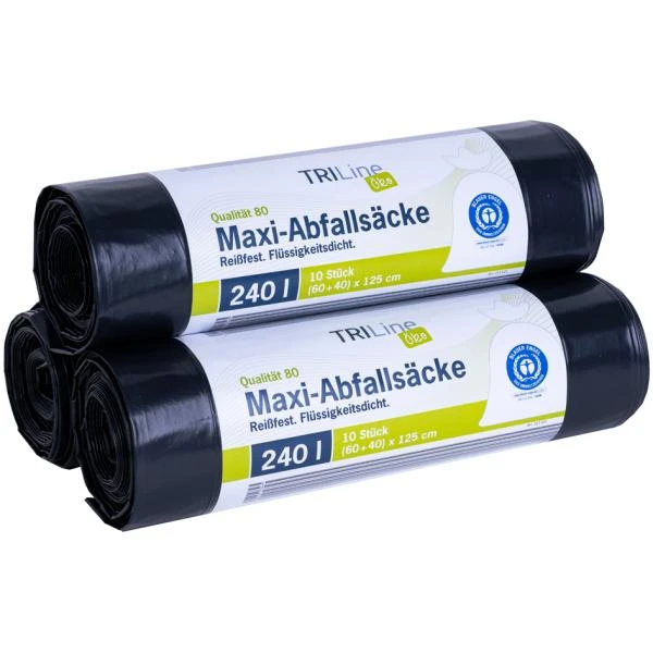 TRIline Maxi-Abfallsack, grün/schwarz, 240 Liter (EAN: 4260123533465)