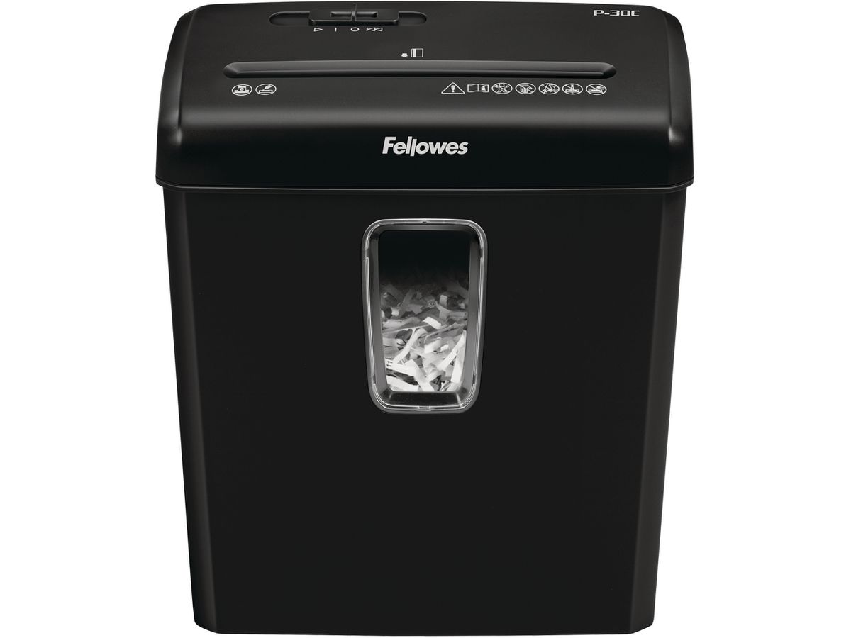 Fellowes Aktenvernichter Powershred P-30C, schwarz, Partikel (EAN: 0043859741298)