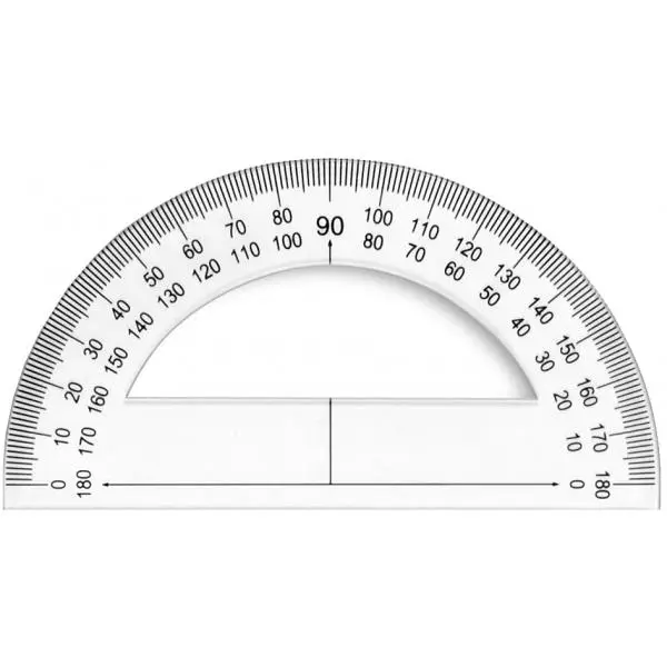 Wonday Halb-Winkelmesser 180 Grad, 120 mm, aus Kunstoff (EAN: 3701254700643)