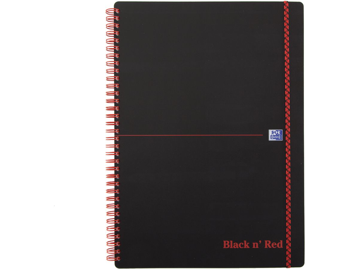 Oxford Spiralbuch Office "Black n' Red", DIN A4, kariert, PP (EAN: 4006140009312)