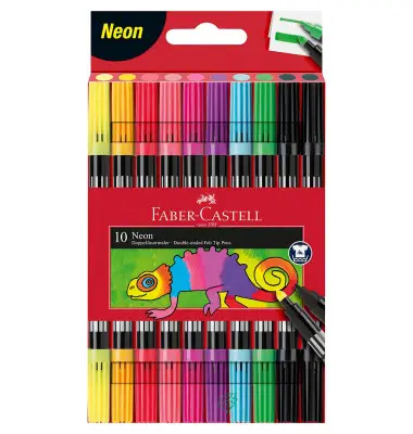 FABER-CASTELL Doppelfasermaler Neon, 10er Etui (EAN: 4005401511090)