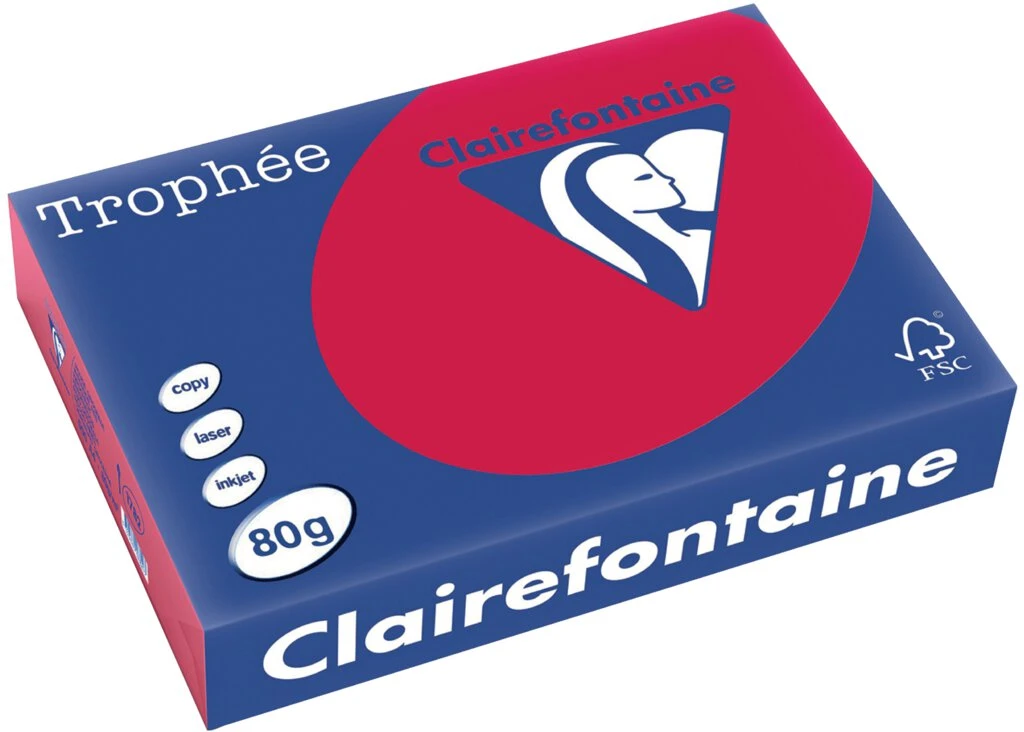Clairefontaine Multifunktionspapier Trophée, A4, kirschrot (EAN: 3329680178203)
