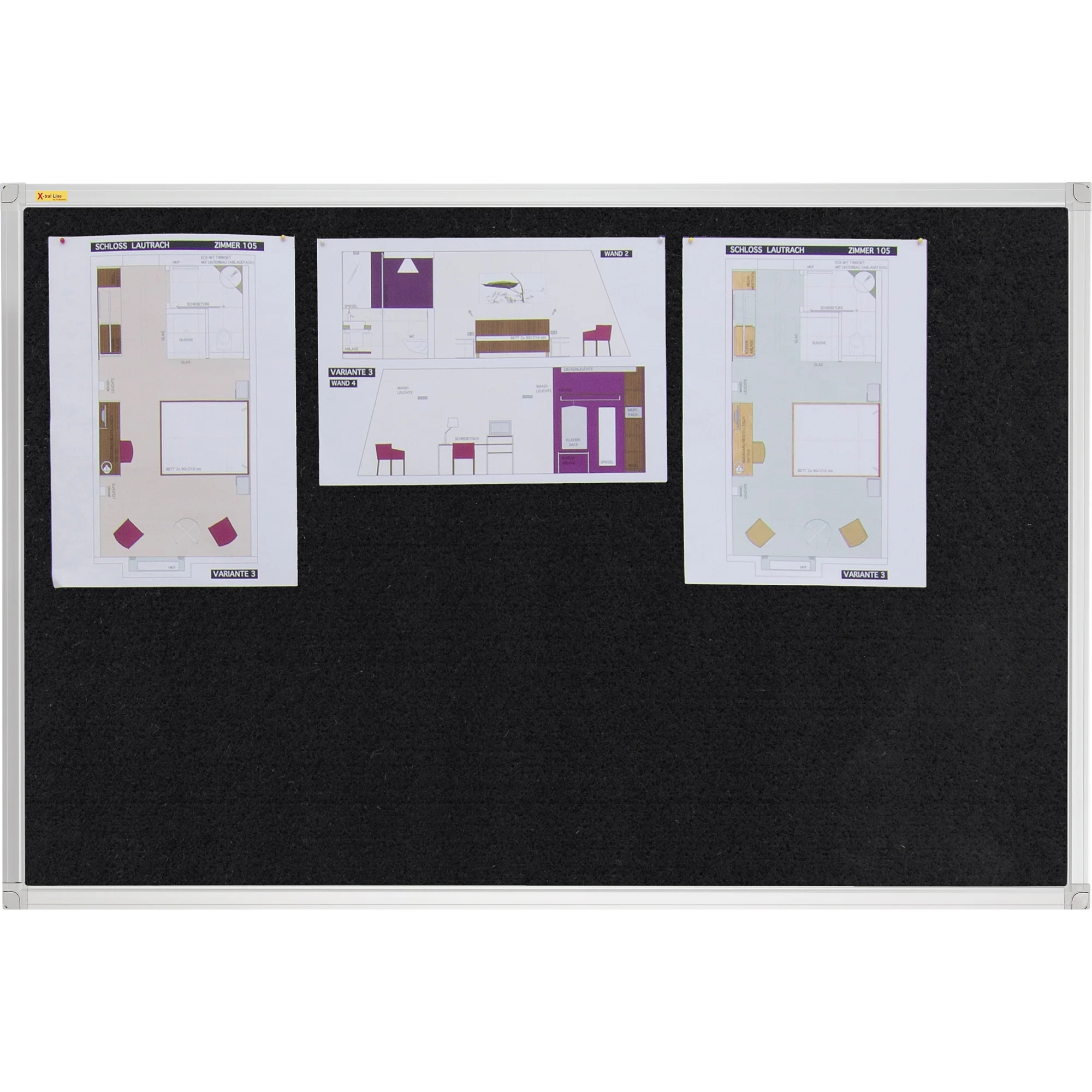 FRANKEN Textiltafel X-tra!Line, 900 x 600 mm, schwarz (EAN: 4016946706100)