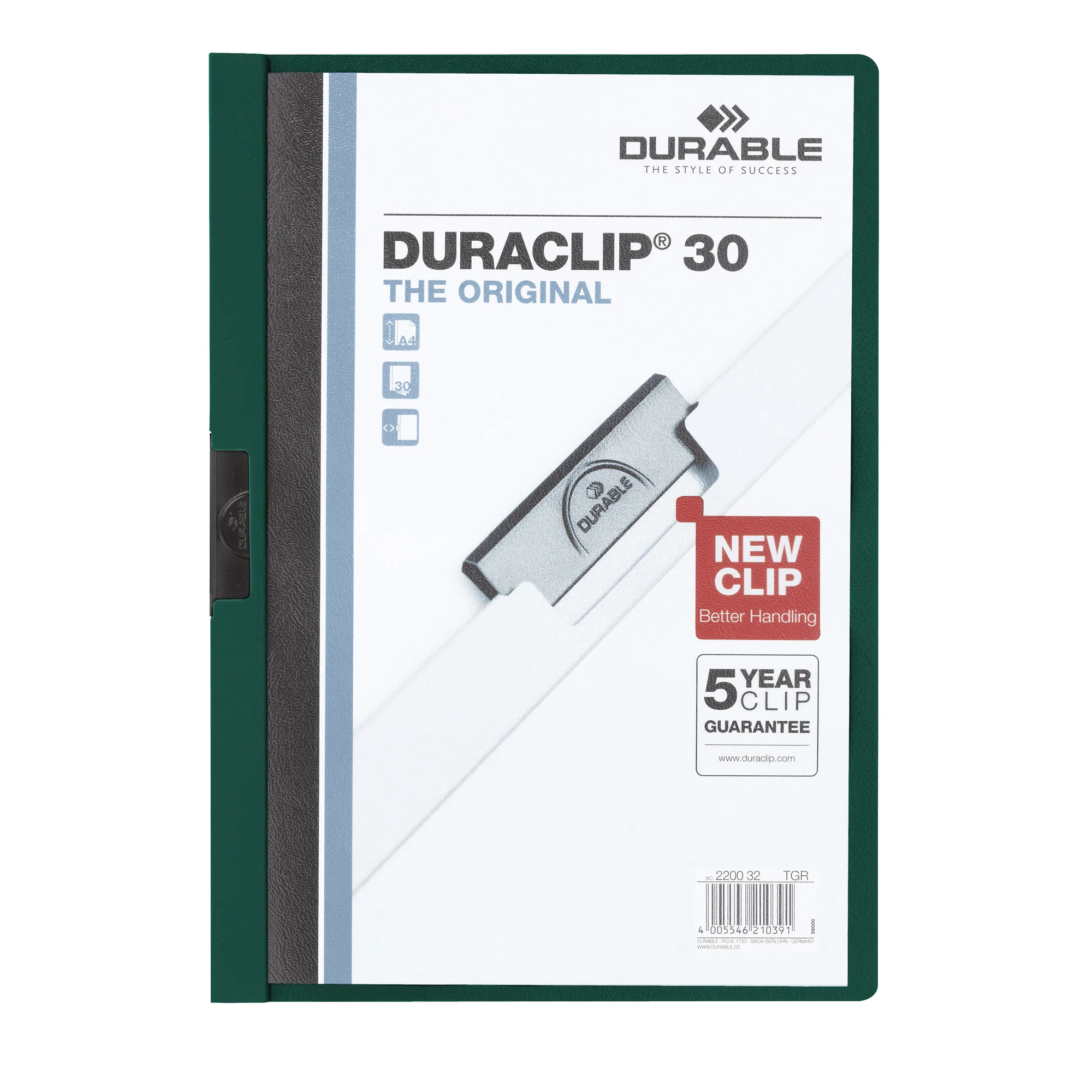 DURABLE Klemmhefter DURACLIP ORIGINAL 30, DIN A4, petrol (EAN: 4005546210391)