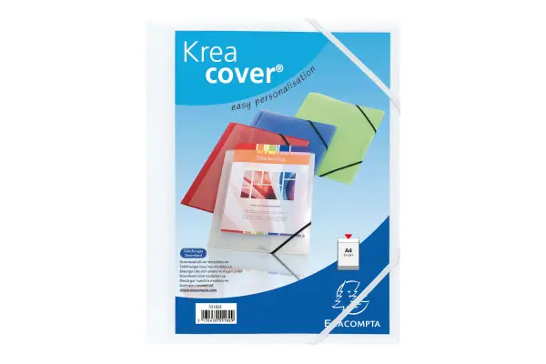 EXACOMPTA Eckspannermappe Kreacover, DIN A4, PP, weiß (EAN: 3130630559924)