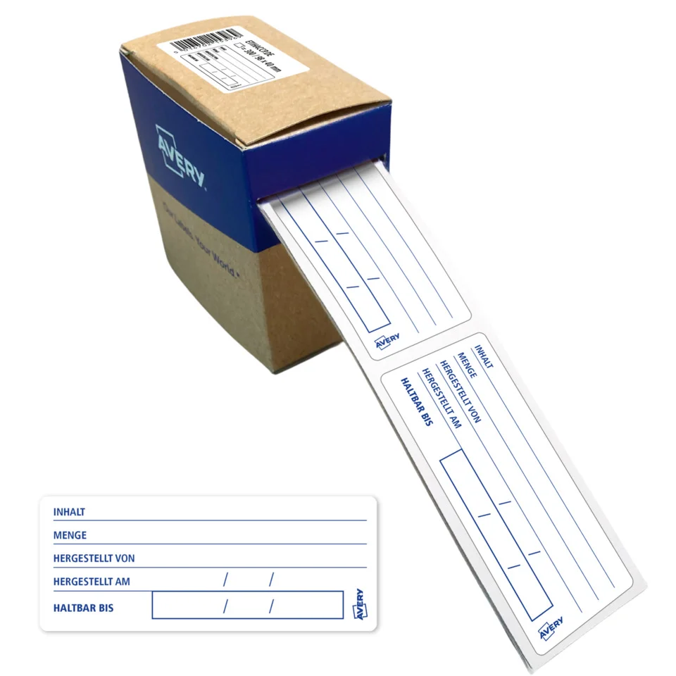 AVERY HACCP Lebensmittel-Etiketten, 98 x 40 mm, weiß (EAN: 5014702153969)
