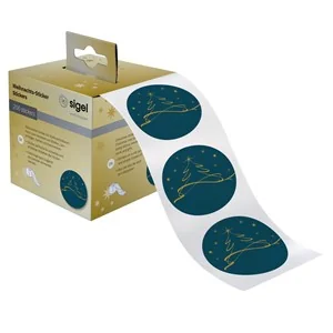 sigel Weihnachts-Sticker "Christmas tree petrol", auf Rolle (EAN: 4004360794841)