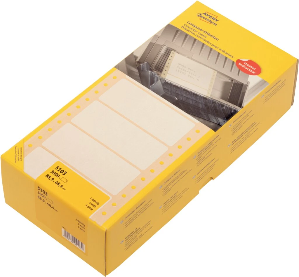 AVERY Zweckform Computer-Etiketten, endlos, 88,9 x 48,4 mm (EAN: 4004182051030)