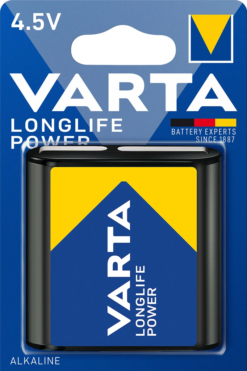 VARTA Alkaline Batterie Longlife Power, 4,5 V Flachblock (EAN: 4008496559947)