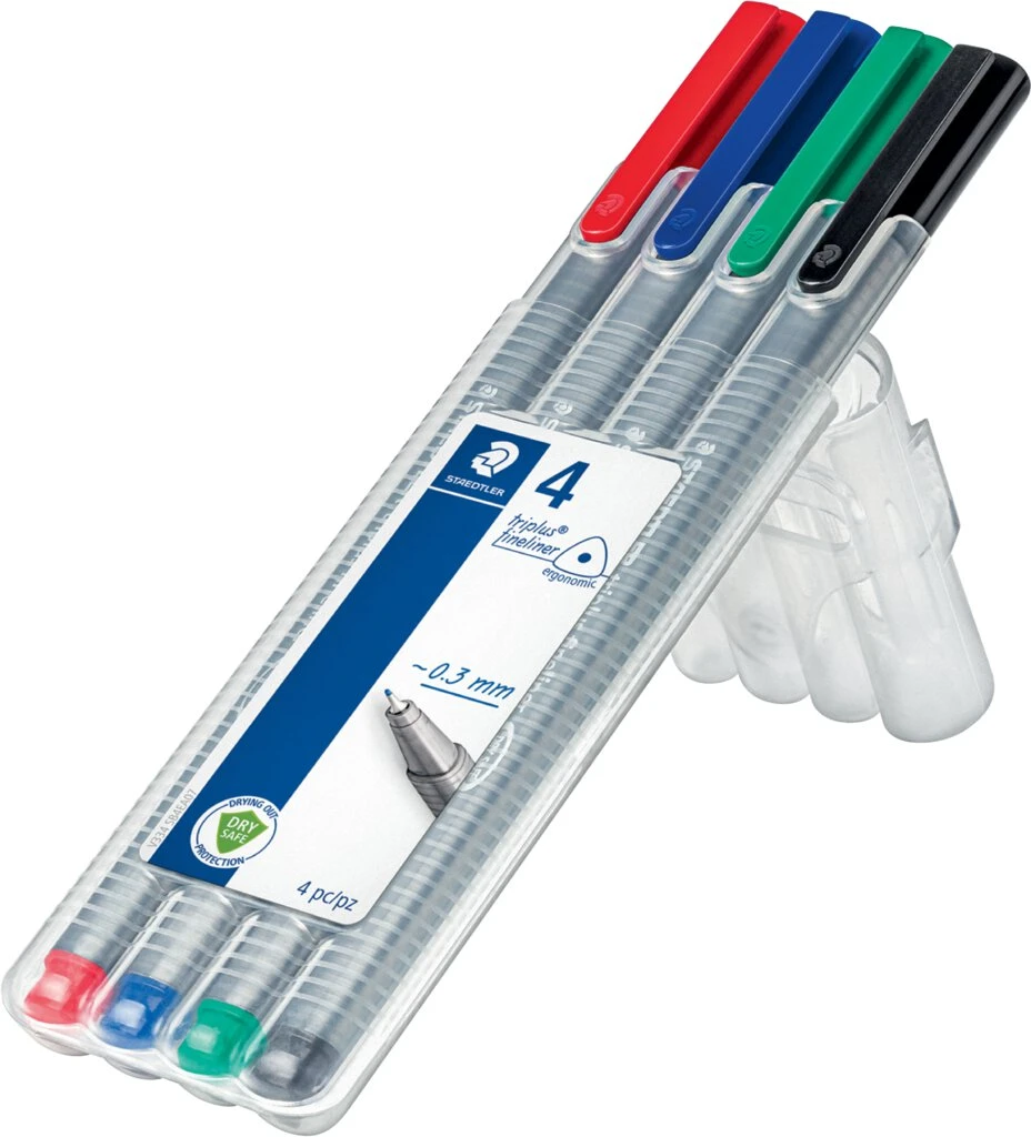 STAEDTLER Fineliner triplus, 4er Etui (EAN: 4007817334140)