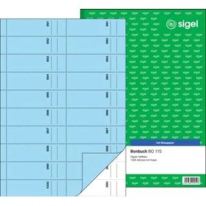sigel Formularbuch "Bonbuch", A4, 1000 Abrisse, blau (EAN: 4004360920523)