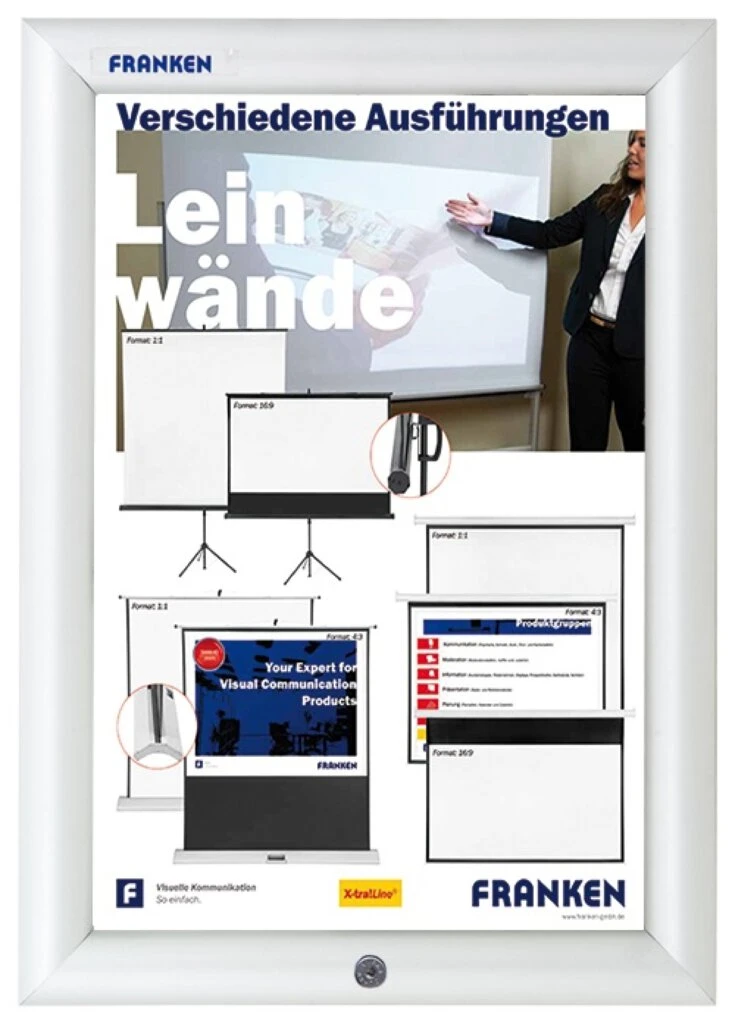 FRANKEN Plakatrahmen Security, DIN A4, 32 mm Rahmenprofil, silbereloxiert (EAN: 4016946224468)