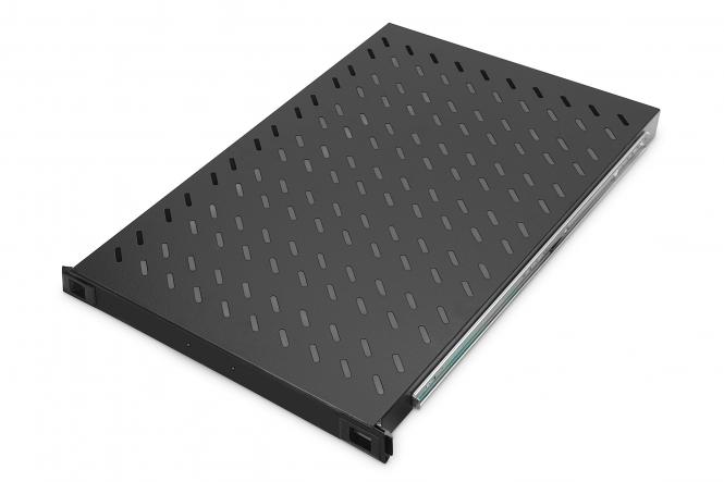 DIGITUS 19" Fachboden, ausziehbar, Tiefe: 720 mm, schwarz (EAN: 4016032180401)