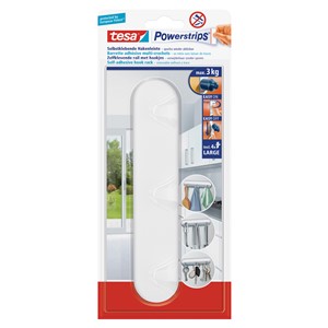 tesa Powerstrips Hakenleiste, mit 3 Haken, weiß (EAN: 4042448136107)