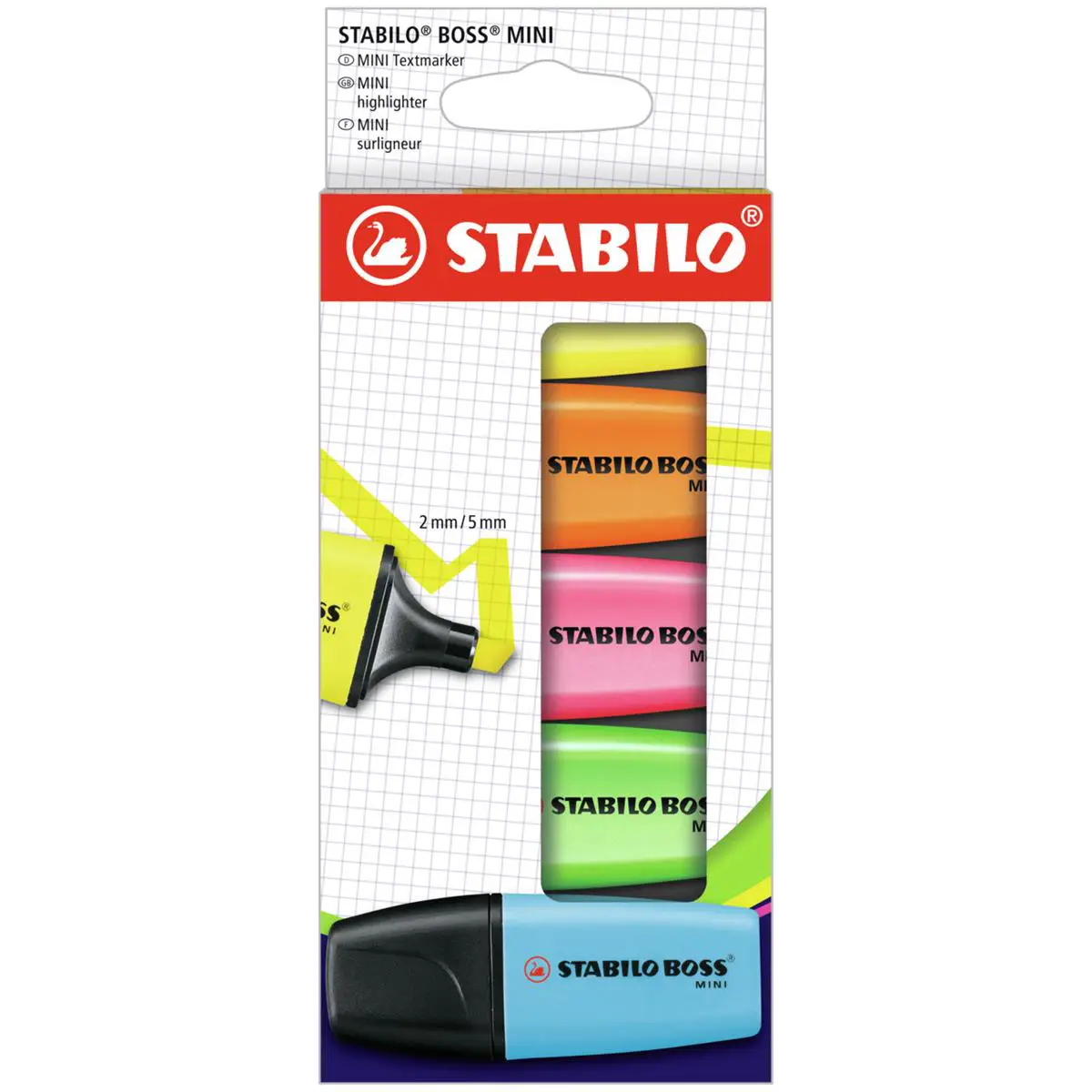 STABILO Textmarker BOSS MINI, 5er Kartonetui (EAN: 4006381583077)