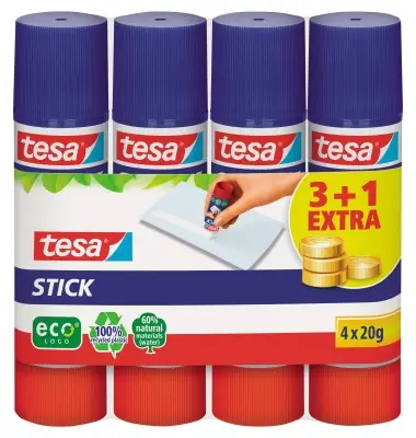 tesa ecoLogo Stick Klebestift, 4er Pack, 20 g (EAN: 4042448167866)
