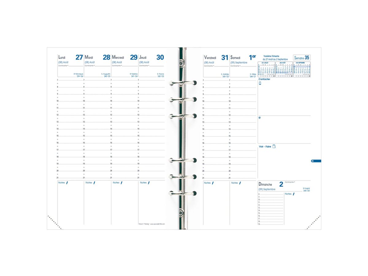 QUO VADIS Recharge "Timer 21 Planing", 2026/2027, 16 mois (EAN: 3371010118946)