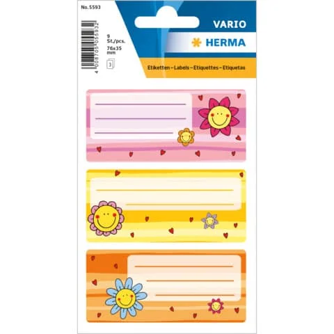 HERMA Buchetiketten "Blumengesichter", 76 x 35 mm (EAN: 4008705055932)
