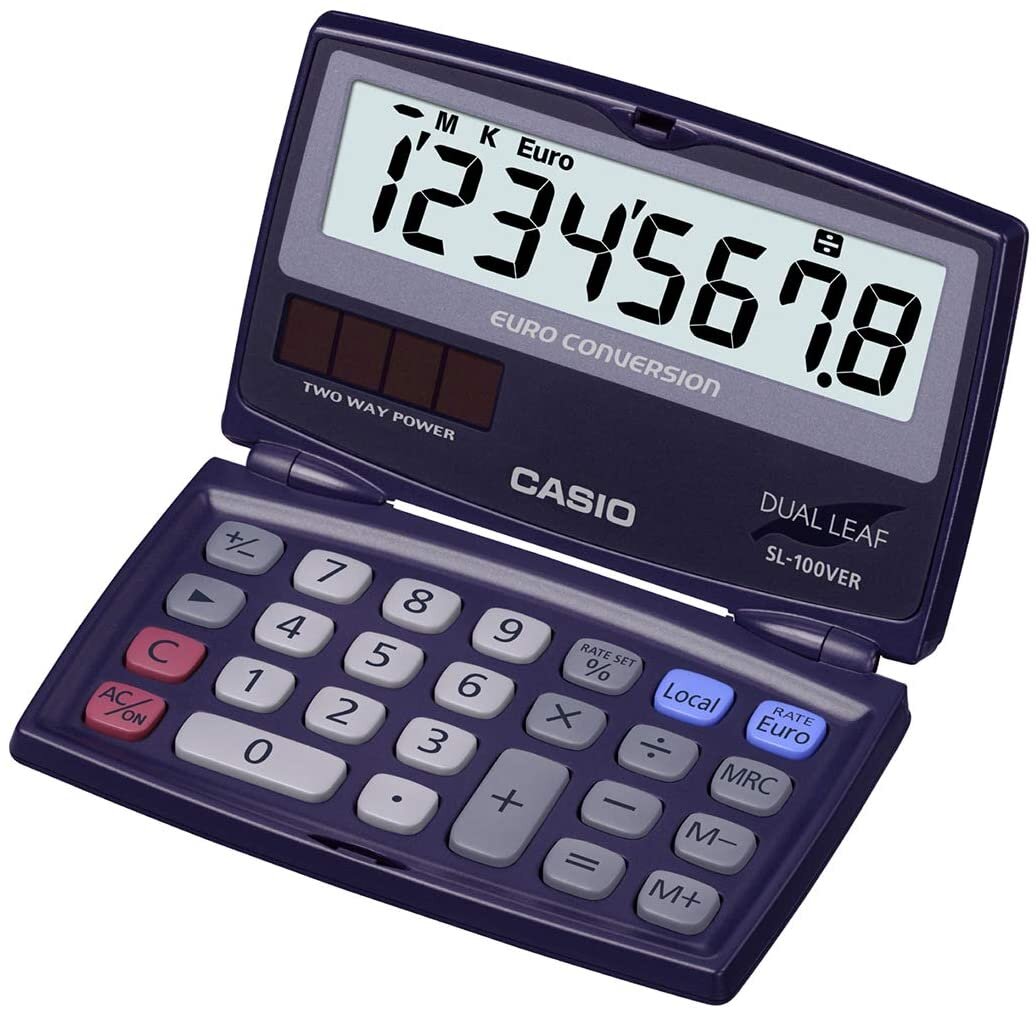 CASIO Taschenrechner SL-100 VERA, Solar-/ Batteriebetrieb (EAN: 4549526613777)