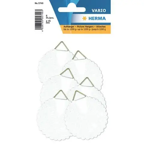 HERMA Bildaufhänger Durchmesser 55 mm, Shirting, weiß (EAN: 4008705057493)