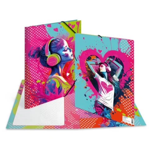 HERMA Eckspannermappe "Music Girl", Karton, DIN A4 (EAN: 4008705196598)