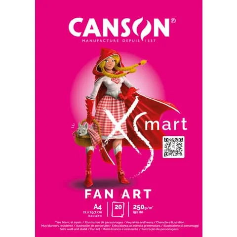CANSON Studienblock XS'MART FAN ART, DIN A4, weiß (EAN: 3148950077677)