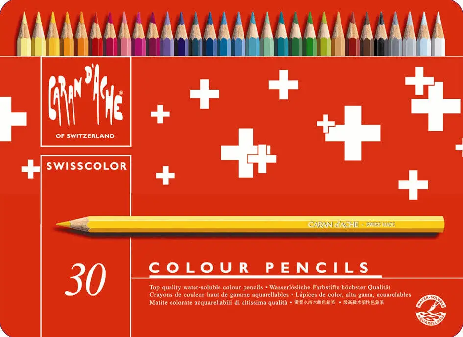 CARAN D'ACHE Buntstifte SWISSCOLOR Aquarelle,30er Metalletui (EAN: 7610186020360)