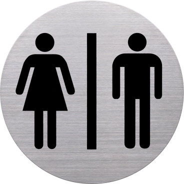 helit Piktogramm "the badge" WC Damen & Herren", rund,silber (EAN: 4012086033793)