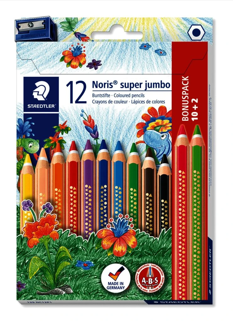STAEDTLER Dreikant-Buntstift Noris super jumbo, 10+2 (EAN: 4007817036815)