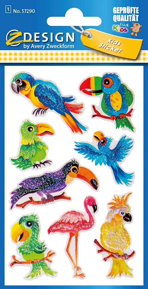 AVERY Zweckform ZDesign KIDS Glitter-Sticker "Vögel" (EAN: 4004182572900)