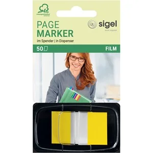 sigel Haftstreifen "Z-Marker" Film Color-Tip, gelb, 50 Blatt (EAN: 4004360891199)