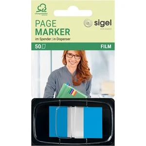 sigel Haftstreifen "Z-Marker" Film Color-Tip, blau, 50 Blatt (EAN: 4004360891250)