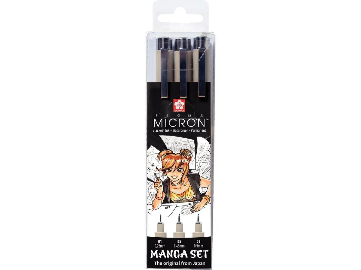 SAKURA Manga-Set PIGMA MICRON, 3er Etui (EAN: 8712079397616)