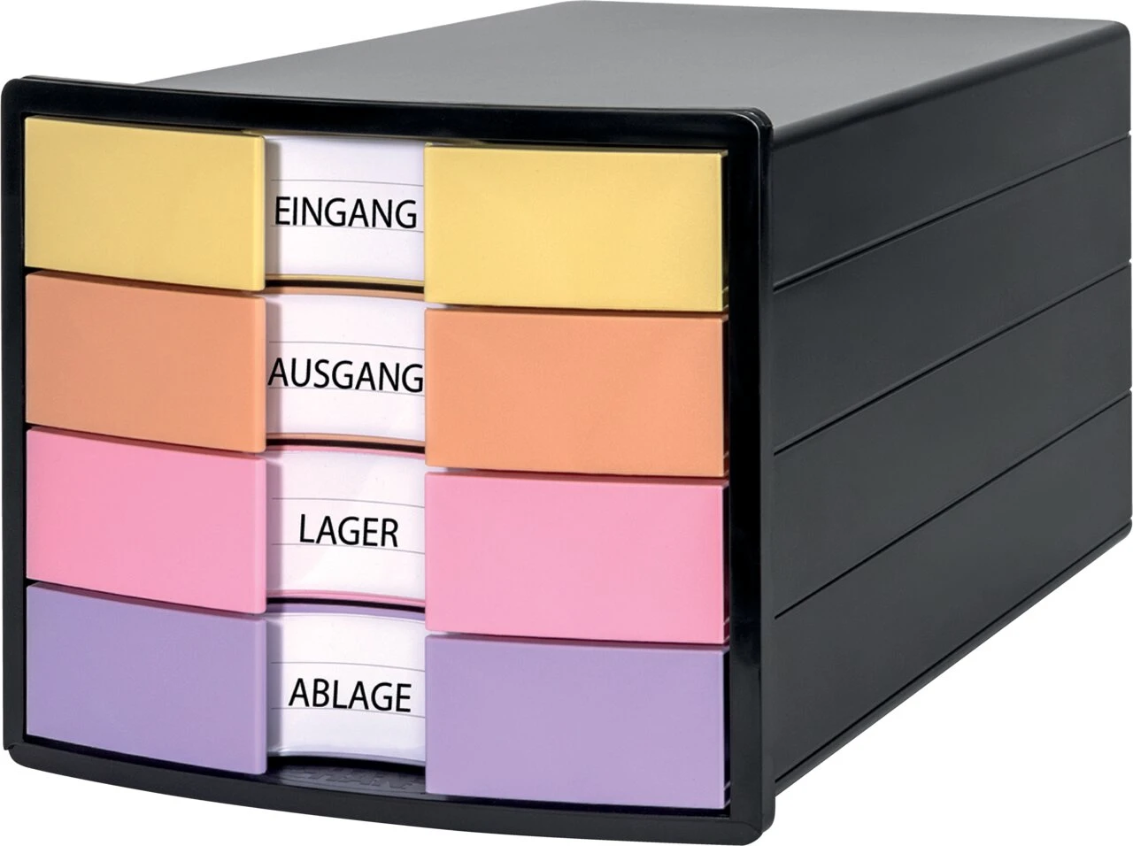 HAN Schubladenbox IMPULS, 4 Schübe, schwarz/pastell (EAN: 4012473120112)