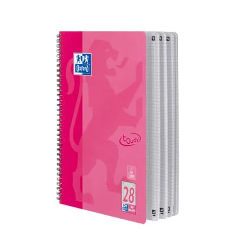 Oxford Collegeblock Touch, A4+, kariert, 80 Blatt, rosa (EAN: 4006140021314)