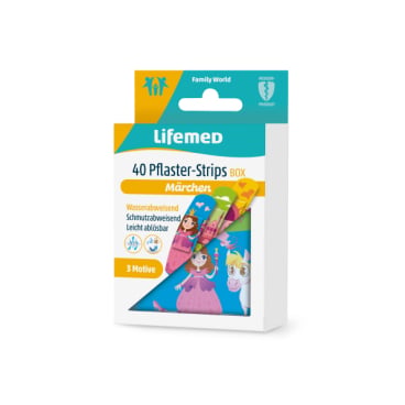 Lifemed Kinder-Pflaster-Strips "Märchen", 40er Metallbox (EAN: 4251594205654)