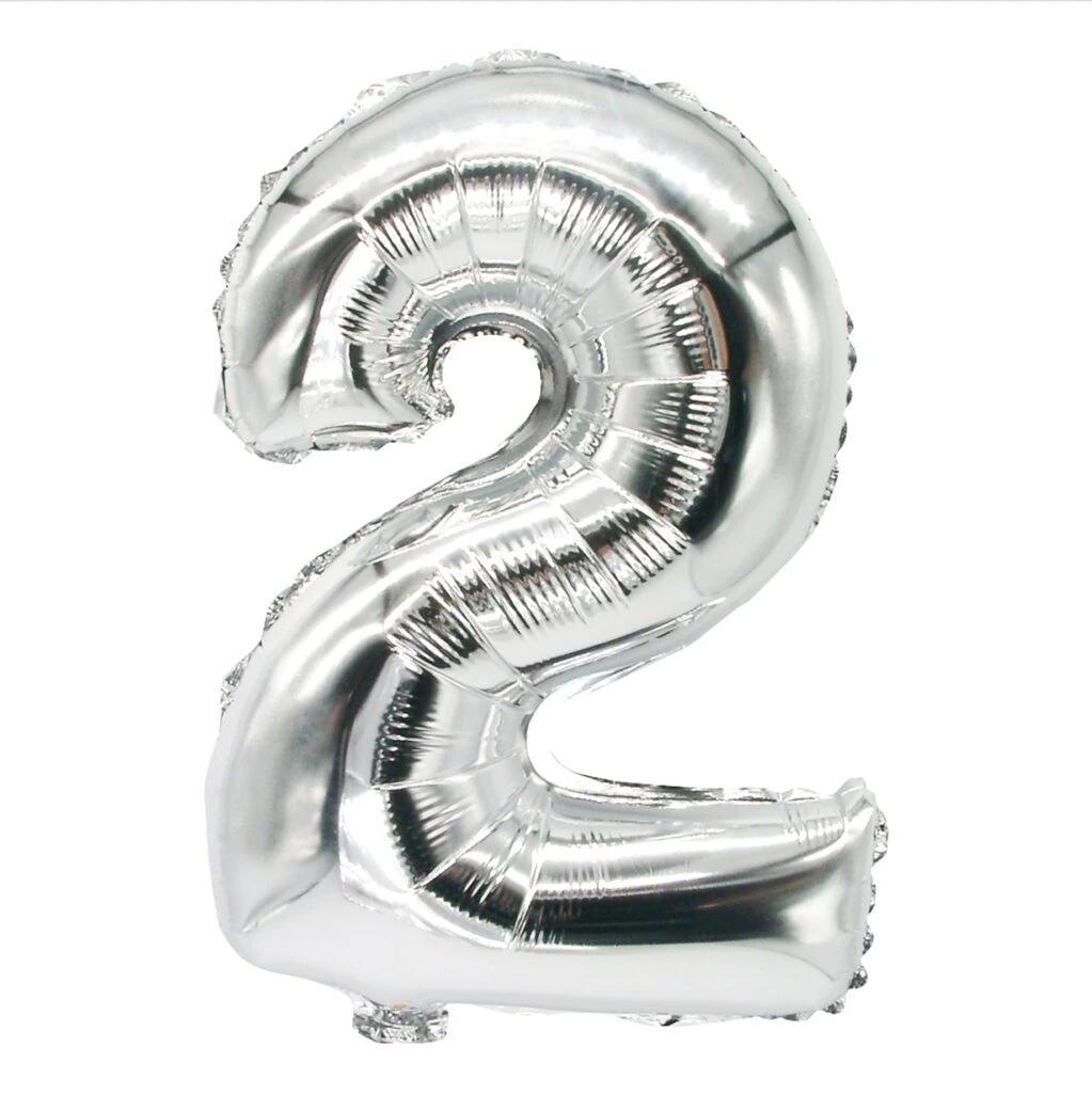 PAPSTAR Folienballon "Zahlen", Ziffer: 2 , silber (EAN: 4002911868324)