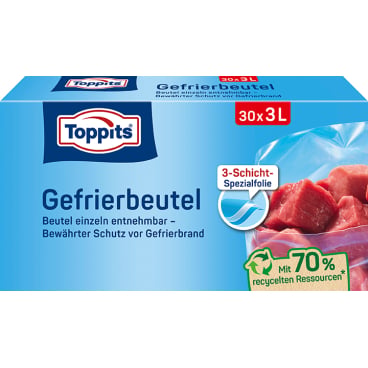 TOPPITS Gefrierbeutel, 30 x 3 Liter, 250 x 270 mm (EAN: 4008871208064)