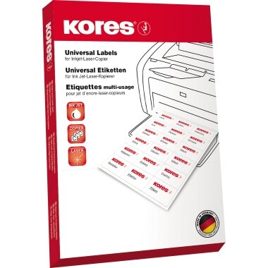 Kores Universal-Etiketten, 105 x 37 mm, grün, 100 Blatt (EAN: 4045257700743)