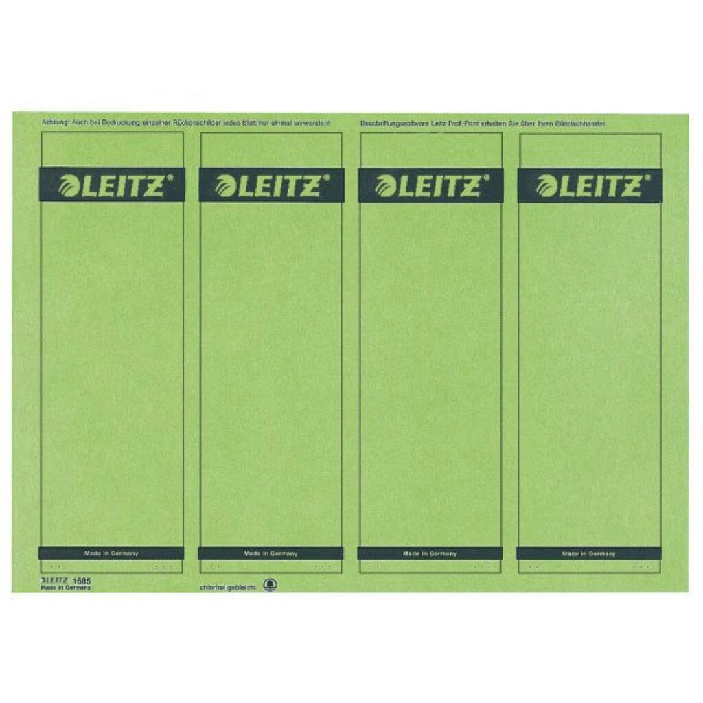LEITZ Ordnerrücken-Etikett, 61 x 192 mm, kurz, breit, grün (EAN: 4002432332687)