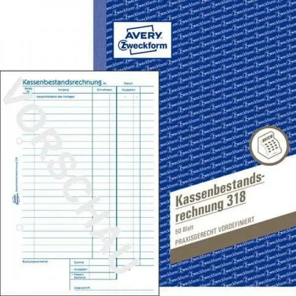 AVERY Zweckform Formularbuch "Kassenbericht Bestand", A5 (EAN: 4004182003183)
