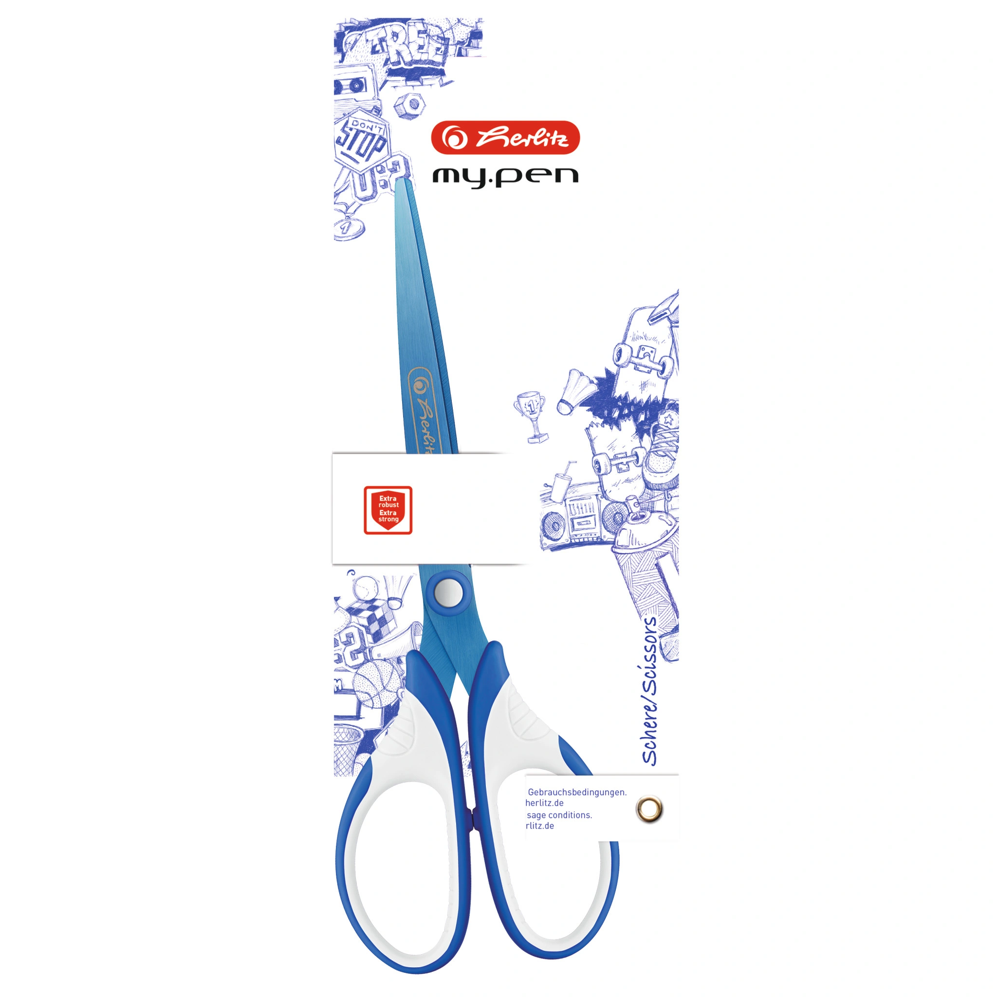 herlitz Schere my.pen, spitz, blau/weiß (EAN: 4008110375274)