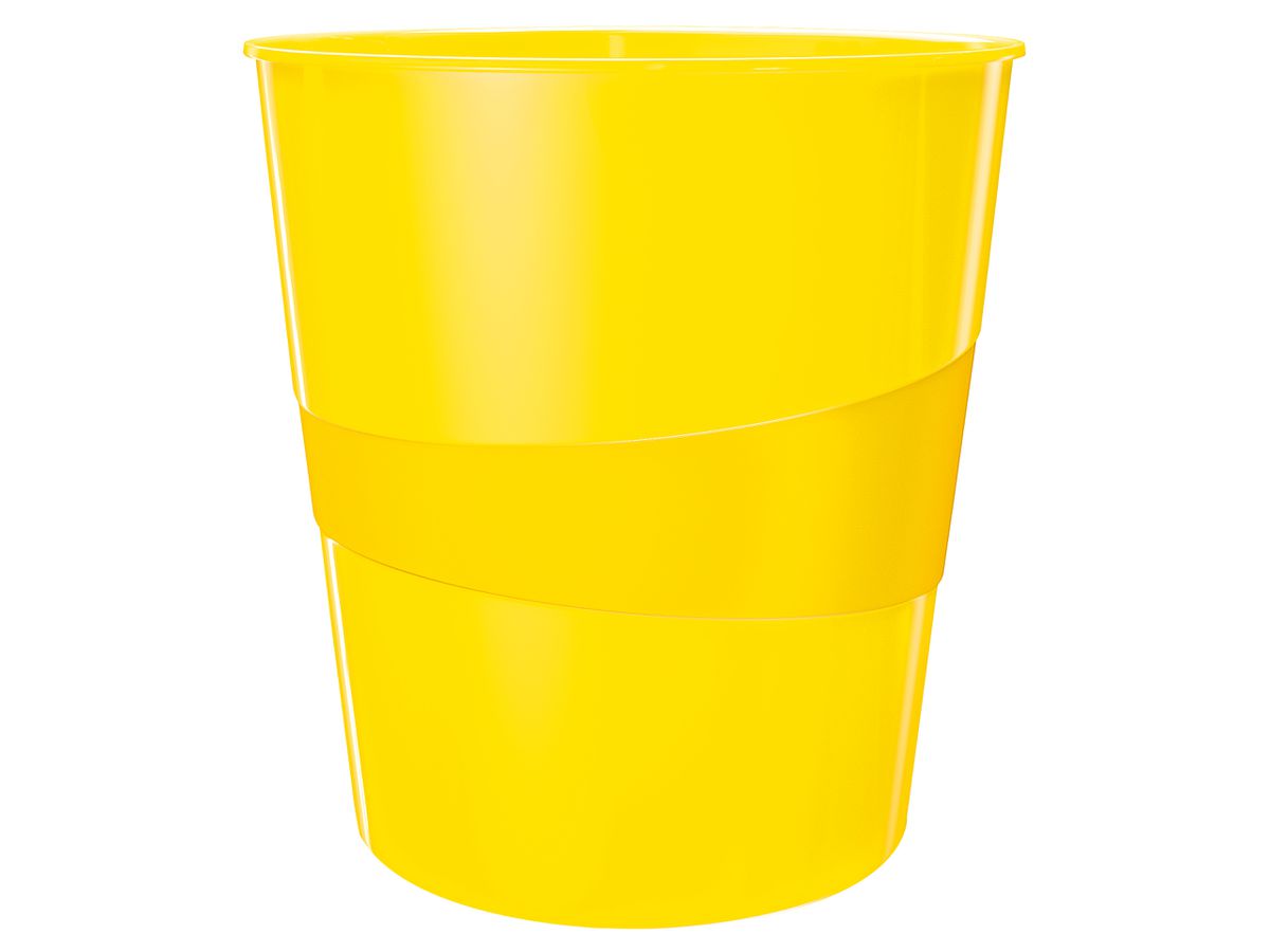 LEITZ Papierkorb WOW, aus Kunststoff, 15 Liter, gelb (EAN: 4002432121960)