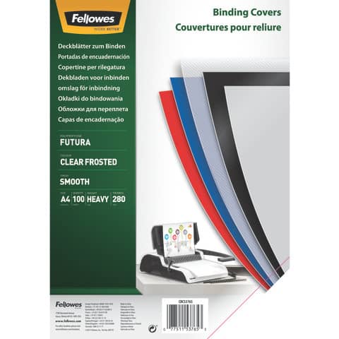 Fellowes Deckblatt Futura, DIN A4, transparent, matt, aus PP (EAN: 0077511537653)