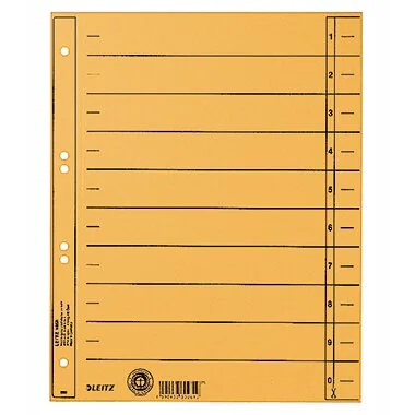 LEITZ Trennblätter, A4 Überbreite, Manilakarton 230g/qm,gelb (EAN: 4002432302802)