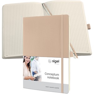sigel Notizbuch Conceptum, DIN A4, kariert, beige (EAN: 4004360804106)