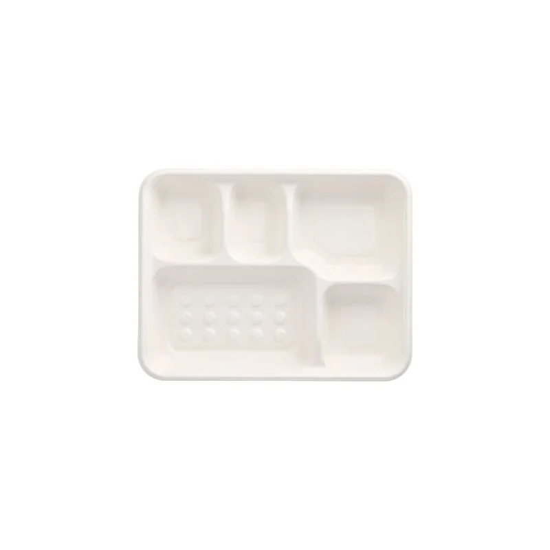 PAPSTAR Zuckerrohr-Menü-Tray "pure", 5-geteilt, weiß (EAN: 4002911563984)